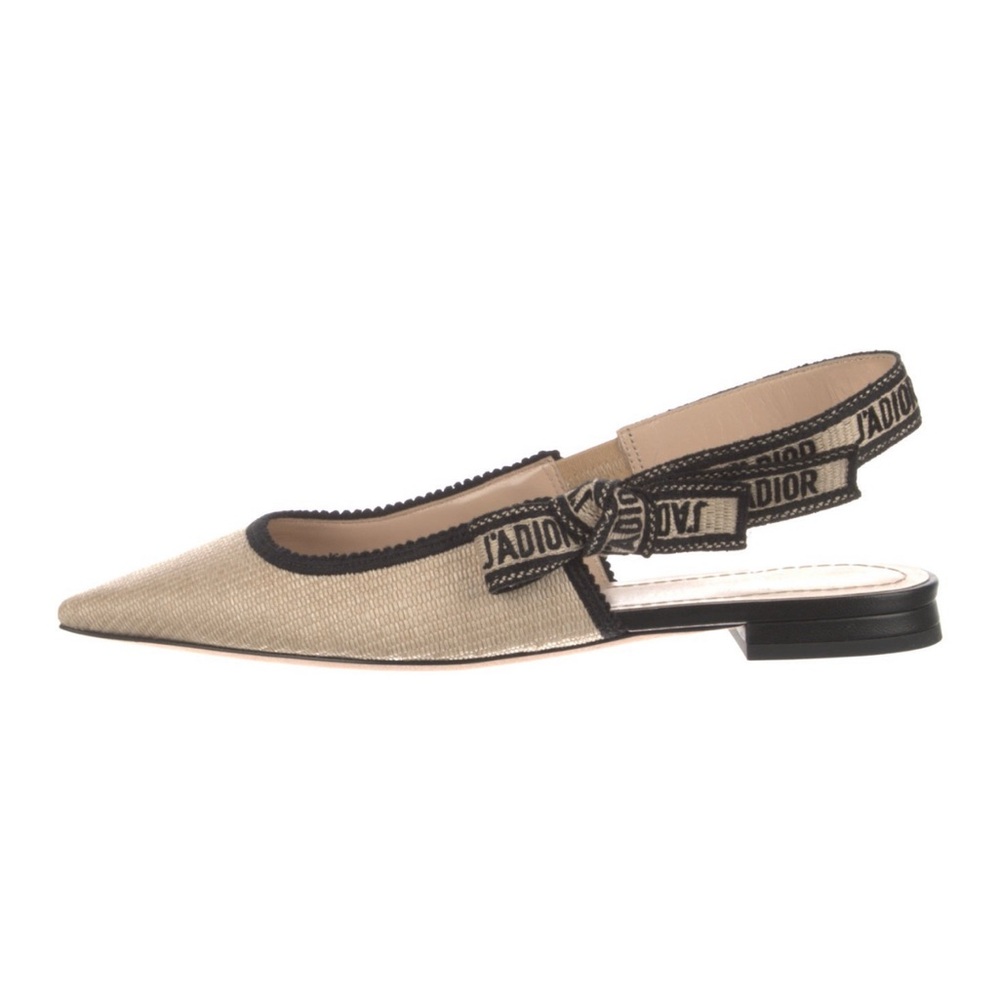 Christian Dior | Raffia Graphic Print Slingback Flats